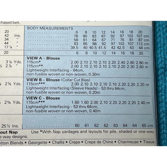 McCalls 8315 Sewing pattern blouse pleat front 1980s size 14 - Picture 5 of 7